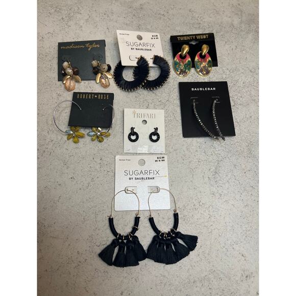 Baublebar Jewelry - Nwt earring lot baublebar sugarfix Robert rose Trifari bulk resell modern black